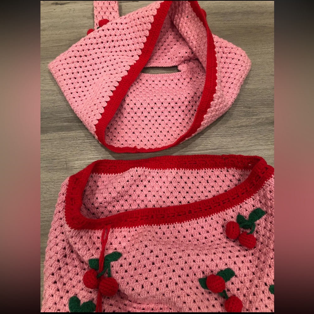 Crochet Cherry Skirt Set - Picture 3 of 3